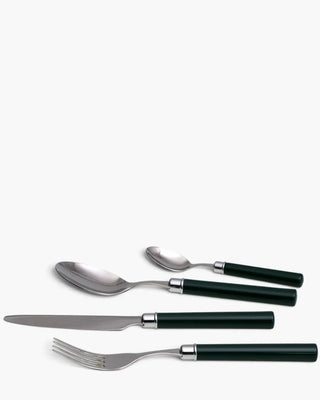 Rivadossi Sandro | Simple polished stainless steel cutlery set with PMMA handle Dark Green 16 Set 24 - Buy now on ShopDecor - Discover the best products by RIVADOSSI SANDRO design