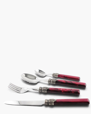 Rivadossi Sandro | Tosca polished stainless steel cutlery set with PMMA handle and antique finish ring Bordeaux 08 Set 24 - Buy now on ShopDecor - Discover the best products by RIVADOSSI SANDRO design