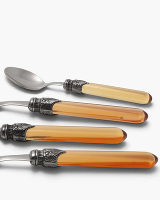 Rivadossi Sandro | Venezia polished stainless steel cutlery set with PMMA handle and antique finish ring - Buy now on ShopDecor - Discover the best products by RIVADOSSI SANDRO design