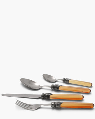Rivadossi Sandro | Venezia polished stainless steel cutlery set with PMMA handle and antique finish ring Red 01 Set 24 - Buy now on ShopDecor - Discover the best products by RIVADOSSI SANDRO design