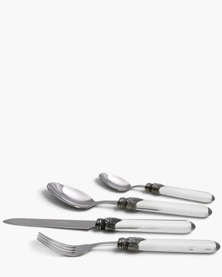 Rivadossi Sandro | Venezia polished stainless steel cutlery set with PMMA handle and antique finish ring Transparent 03 Set 24 - Buy now on ShopDecor - Discover the best products by RIVADOSSI SANDRO design