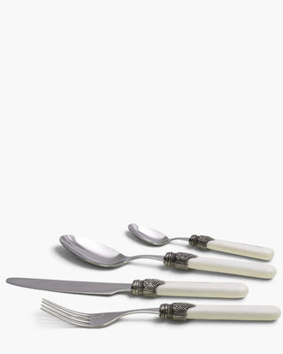 Rivadossi Sandro | Vintage polished stainless steel cutlery set with PBT handle and antique finish ring Cream 12 Set 24 - Buy now on ShopDecor - Discover the best products by RIVADOSSI SANDRO design