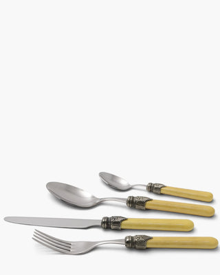 Rivadossi Sandro | Vintage polished stainless steel cutlery set with PBT handle and antique finish ring Ocher 22 Set 24 - Buy now on ShopDecor - Discover the best products by RIVADOSSI SANDRO design