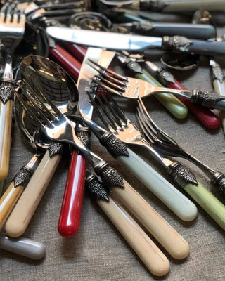 Rivadossi Sandro | Vintage polished stainless steel cutlery set with PBT handle and antique finish ring - Buy now on ShopDecor - Discover the best products by RIVADOSSI SANDRO design