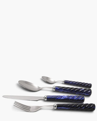 Rivadossi Sandro | Vito polished stainless steel cutlery set with PMMA handle Blue 05 Set 24 - Buy now on ShopDecor - Discover the best products by RIVADOSSI SANDRO design