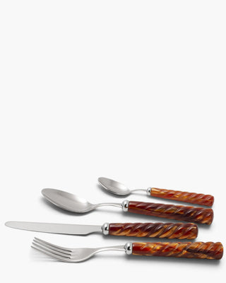 Rivadossi Sandro | Vito polished stainless steel cutlery set with PMMA handle Orange 09 Set 24 - Buy now on ShopDecor - Discover the best products by RIVADOSSI SANDRO design