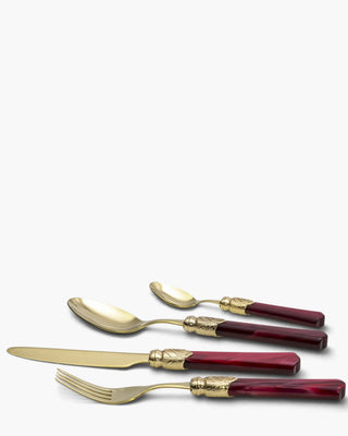 Rivadossi Sandro | Vittoria Oro gold PVD-coated stainless steel cutlery set with PMMA handle Bordeaux 08 Set 24 - Buy now on ShopDecor - Discover the best products by RIVADOSSI SANDRO design