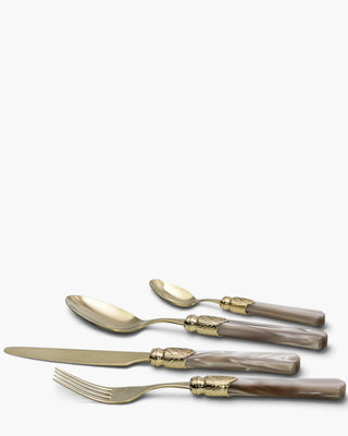 Rivadossi Sandro | Vittoria Oro gold PVD-coated stainless steel cutlery set with PMMA handle Champagne 02 Set 24 - Buy now on ShopDecor - Discover the best products by RIVADOSSI SANDRO design