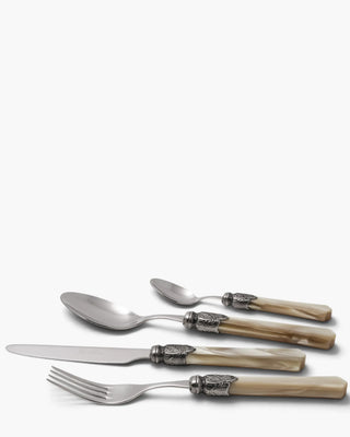 Rivadossi Sandro | Vittoria polished stainless steel cutlery set with PMMA handle and antique finish ring Champagne 02 Set 24 - Buy now on ShopDecor - Discover the best products by RIVADOSSI SANDRO design