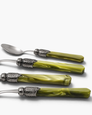 Rivadossi Sandro | Vittoria polished stainless steel cutlery set with PMMA handle and antique finish ring - Buy now on ShopDecor - Discover the best products by RIVADOSSI SANDRO design