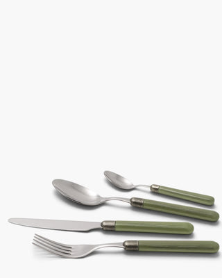 Rivadossi Sandro | Zenzero polished stainless steel cutlery set with PBT handle and antique finish ring Basil Green 16 Set 24 - Buy now on ShopDecor - Discover the best products by RIVADOSSI SANDRO design