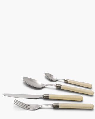 Rivadossi Sandro | Zenzero polished stainless steel cutlery set with PBT handle and antique finish ring Beige 02 Set 24 - Buy now on ShopDecor - Discover the best products by RIVADOSSI SANDRO design