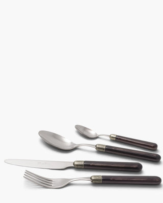 Rivadossi Sandro | Zenzero polished stainless steel cutlery set with PBT handle and antique finish ring Chocolate 08 Set 24 - Buy now on ShopDecor - Discover the best products by RIVADOSSI SANDRO design