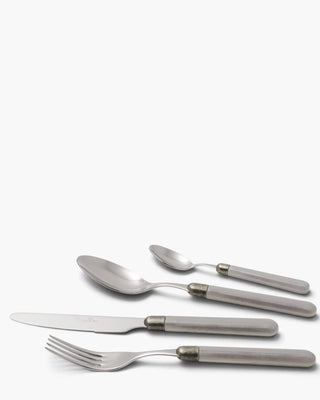 Rivadossi Sandro | Zenzero polished stainless steel cutlery set with PBT handle and antique finish ring Light Grey 10 Set 24 - Buy now on ShopDecor - Discover the best products by RIVADOSSI SANDRO design