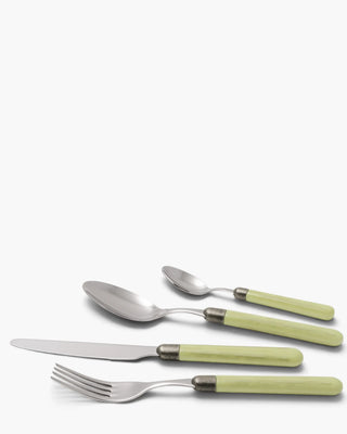 Rivadossi Sandro | Zenzero polished stainless steel cutlery set with PBT handle and antique finish ring Pistachio Green 18 Set 24 - Buy now on ShopDecor - Discover the best products by RIVADOSSI SANDRO design