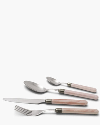Rivadossi Sandro | Zenzero polished stainless steel cutlery set with PBT handle and antique finish ring Powder Pink 17 Set 24 - Buy now on ShopDecor - Discover the best products by RIVADOSSI SANDRO design
