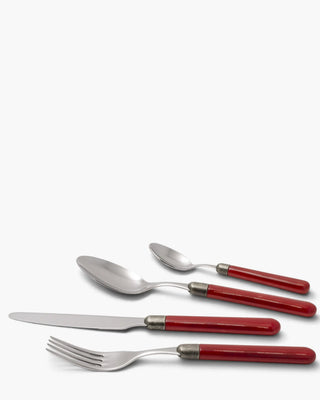 Rivadossi Sandro | Zenzero polished stainless steel cutlery set with PBT handle and antique finish ring Red 01 Set 24 - Buy now on ShopDecor - Discover the best products by RIVADOSSI SANDRO design