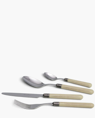 Rivadossi Sandro | Zenzero polished stainless steel cutlery set with PBT handle and antique finish ring Sage Green 06 Set 24 - Buy now on ShopDecor - Discover the best products by RIVADOSSI SANDRO design