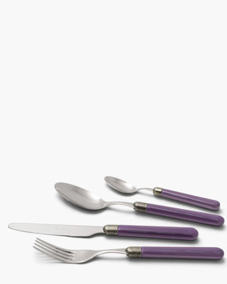 Rivadossi Sandro | Zenzero polished stainless steel cutlery set with PBT handle and antique finish ring Violet 07 Set 24 - Buy now on ShopDecor - Discover the best products by RIVADOSSI SANDRO design