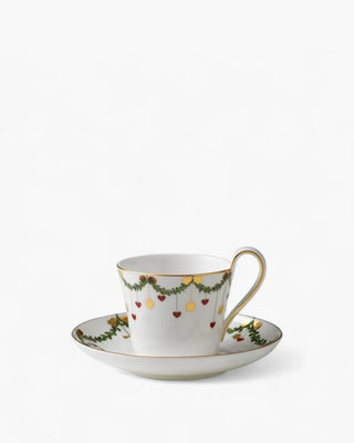 Royal Copenhagen Star Fluted Christmas high handle cup and saucer 24 cl - 8.12 oz - Buy now on ShopDecor - Discover the best products by ROYAL COPENHAGEN design