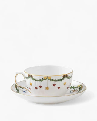 Royal Copenhagen Star Fluted Christmas tea cup and saucer 32 cl - 10.32 oz - Buy now on ShopDecor - Discover the best products by ROYAL COPENHAGEN design