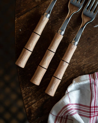 Sabre Paris Bamboo stainless steel dessert fork with wood handle