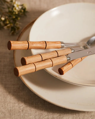 Sabre Paris Bamboo 24-piece stainless steel cutlery set with wood handles