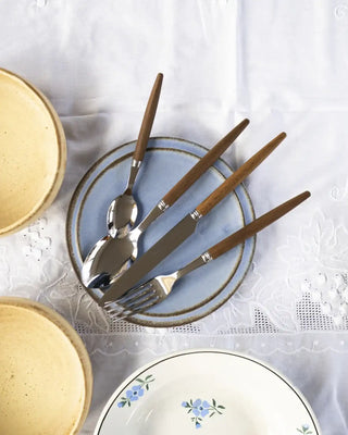 Sabre Paris Jonc stainless steel dessert knife with wood handle - Buy now on ShopDecor - Discover the best products by SABRE PARIS design