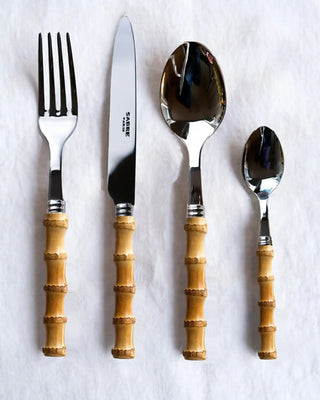 Sabre Paris Panda 24-piece stainless steel cutlery set with bamboo handles - Buy now on ShopDecor - Discover the best products by SABRE PARIS design