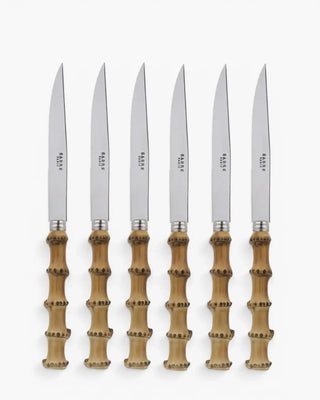 Sabre Paris Panda 6-piece stainless steel steak knife set with bamboo handles Bamboo - Buy now on ShopDecor - Discover the best products by SABRE PARIS design