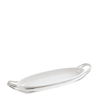 Sambonet New Living holder with fish dish 48 x 17 cm Silver - Buy now on ShopDecor - Discover the best products by SAMBONET design