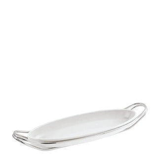Sambonet New Living holder with fish dish Steel 48 cm - 18.90 in - Buy now on ShopDecor - Discover the best products by SAMBONET design