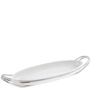 Sambonet New Living holder with fish dish Silver 65 cm - 25.60 in - Buy now on ShopDecor - Discover the best products by SAMBONET design