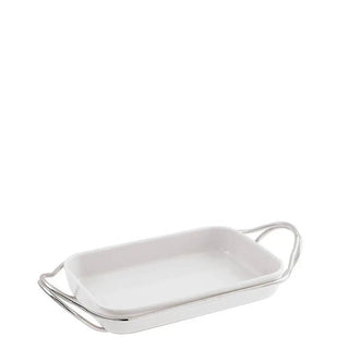 Sambonet New Living holder with rectangular dish Steel 35 cm - 13.78 in - Buy now on ShopDecor - Discover the best products by SAMBONET design