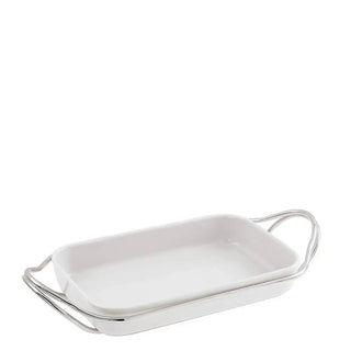 Sambonet New Living holder with rectangular dish Silver 41 cm - 16.14 in - Buy now on ShopDecor - Discover the best products by SAMBONET design