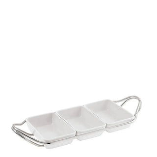 Sambonet New Living hors d'oeuvre tray with holder Silver - Buy now on ShopDecor - Discover the best products by SAMBONET design
