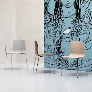 Scab Alice 2676 armchair with technopolymer shell and steel frame