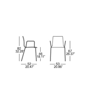 Scab Alice 2676 armchair with technopolymer shell and steel frame