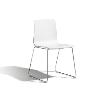 Scab Alice 2677 chair with technopolymer shell and steel sled base