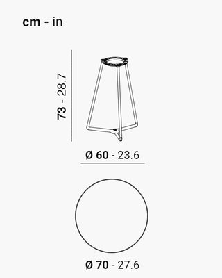 Scab Atomo 5032 aluminium table base with steel tabletop
