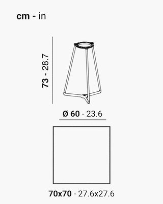 Scab Atomo 5032 aluminium table base with steel tabletop