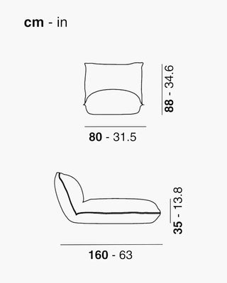Scab Brezza Relax 2919 upholstered outdoor chaise longue