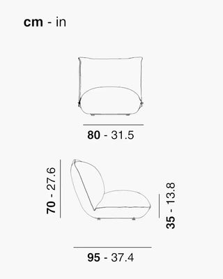 Scab Brezza Relax 2911 upholstered outdoor lounge armchair