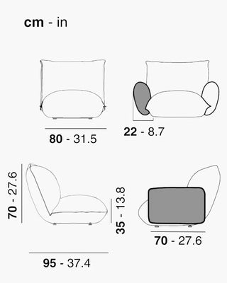 Scab Brezza Relax upholstered outdoor lounge armchair with armrests
