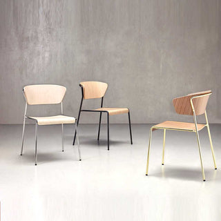 Scab Lisa Wood chair chromed legs bleached beech seat - Buy now on ShopDecor - Discover the best products by SCAB design