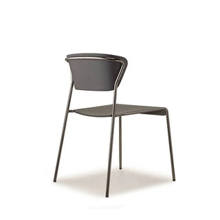 Scab Lisa Wood 2852 chair with wooden shell and steel legs