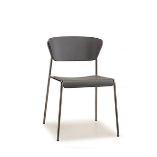 Scab Lisa Wood 2852 chair with wooden shell and steel legs