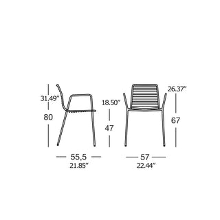 Scab Summer 2500 armchair in powder-coated steel
