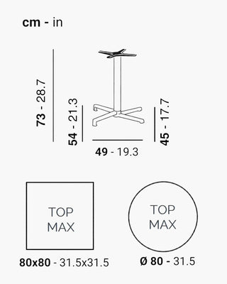 Scab Domino Fixed 5140 aluminium table base