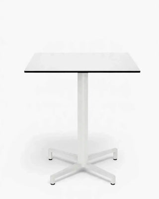 Scab Domino Fixed 5140 table with four-leg embossed powder-coated aluminium base and solid laminate tabletop